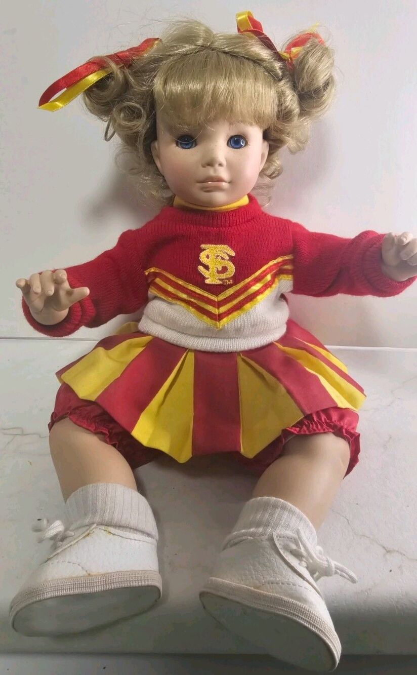 Susan Wakeen Porcelain Doll  FSU Cheerleader Outfit Blue Eyes MBI